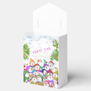 Happy Snowmans Merry Christmas Party Favour Box