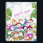 Happy Snowmans Merry Christmas Party Notebook<br><div class="desc">Happy Snowmans Merry Christmas Party Funny Drawing Cartoon Snowman Celebration - Choose / Add Your Unique Text / Font / Colour - Make Your Special Gift - Resize and move or remove and add elements / image with customisation tool ! - Drawing and Design by MIGNED. You can also transfer...</div>