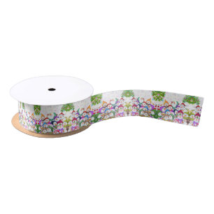 Happy Snowmans Merry Christmas Party Ribbon Satin Ribbon