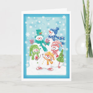 Happy Snowmen Holiday Card