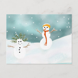 Happy Snowmen Postcard