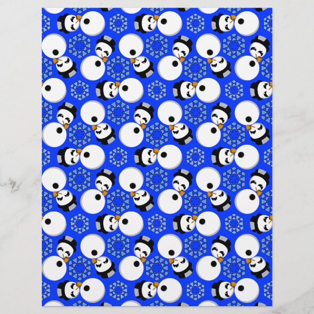 Happy Snowmen Redux Lg Any Colour Scrapbook Paper (Front)