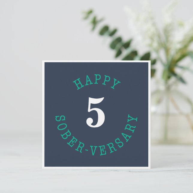 Happy Sober-versary Card (Standing Front)