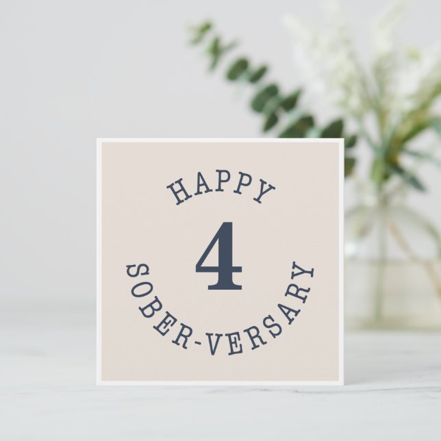 Happy Sober-versary Card (Standing Front)