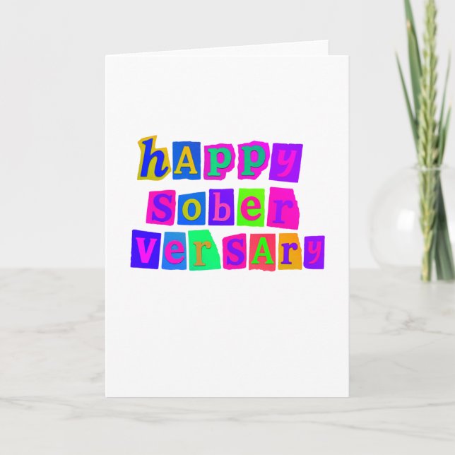 Happy Soberversary card with envelope 5x7 (Front)