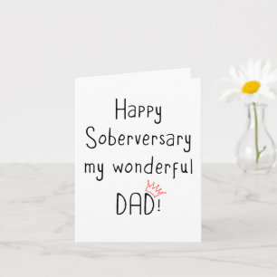 Happy Soberversary Dad, Minimal Sober Anniversary Card