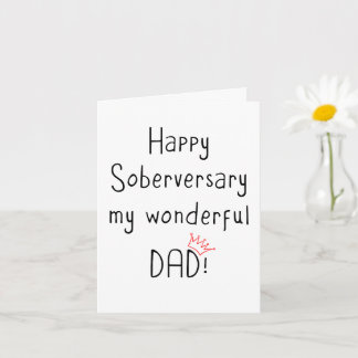 Happy Soberversary Dad, Minimal Sober Anniversary Card