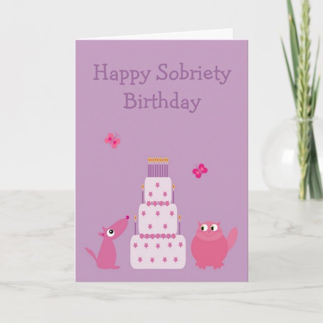 Happy Sobriety Birthday Card (Front)
