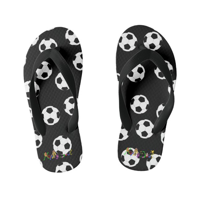 Happy Soccer by The Happy Juul Company Kid's Flip Flops (Footbed)