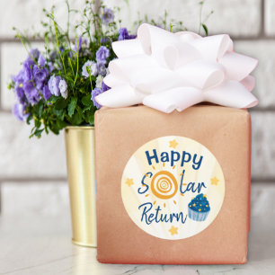 Happy Solar Return Astrology Birthday Classic Round Sticker