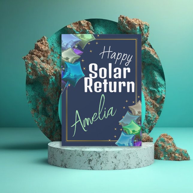 Happy Solar Return Astrology Birthday Custom Holiday Card (Creator Uploaded)