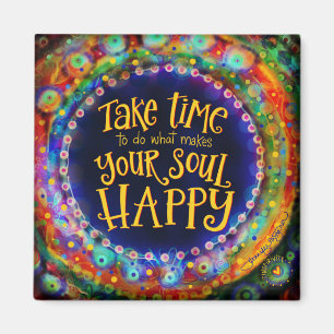 Happy Soul Fun Colourful Trendy Inspirivity Magnet