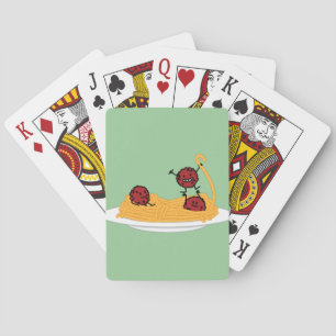 Happy Spaghetti and Meatballs Playing Cards