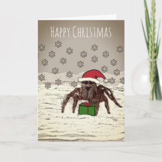 Happy Spider Christmas Card With Personalised Name
