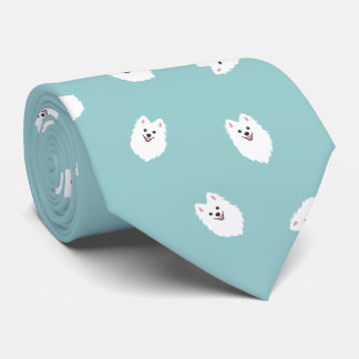 Happy Spitz Dog Neck Tie (Aqua Mint)