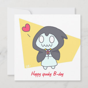 Happy spooky b-day birthday holiday card
