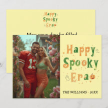 Happy Spooky era card , family photo halloween
