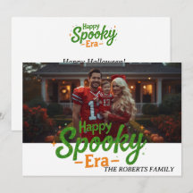 Happy Spooky era card, family photo halloween card