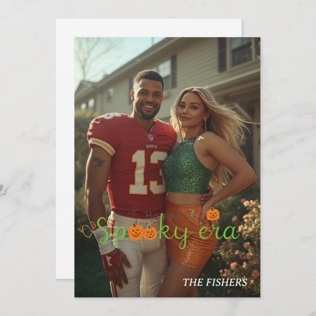 Happy spooky era card family photo halloween era (Front/Back)