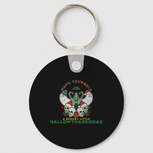 Happy Spooky HallowThanksMas Halloween Christmas F Key Ring