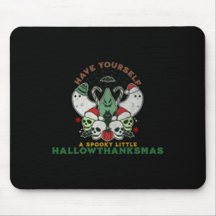 Happy Spooky Hallowthanksmas Halloween Christmas F Mouse Mat