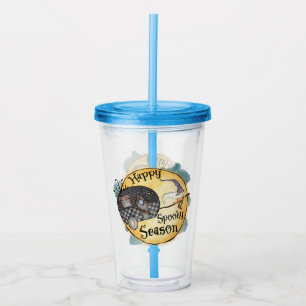Happy Spooky Season Halloween Camping Acrylic Tumbler