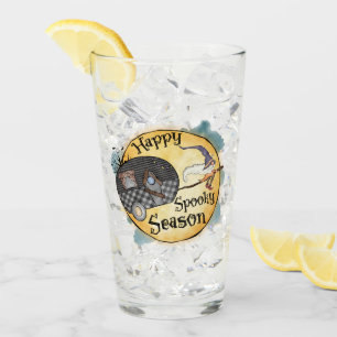Happy Spooky Season Halloween Camping Glass