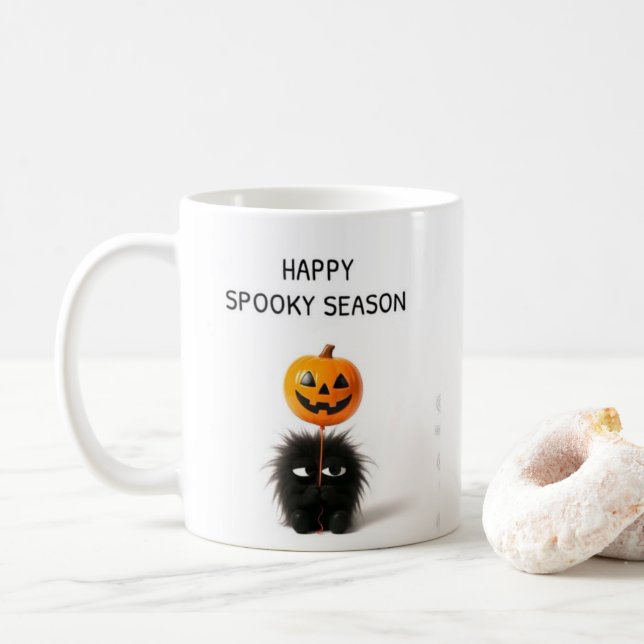 Happy Spooky Season Mug – Cute Halloween Creature  (With Donut)