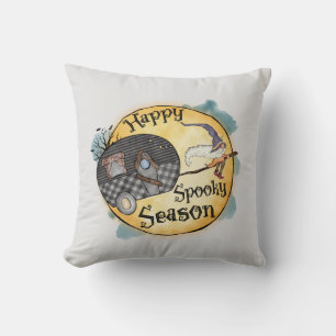 Happy Spooky Season Witch Camper Van Cushion