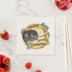 Happy Spooky Season Witch Camper Van Napkin