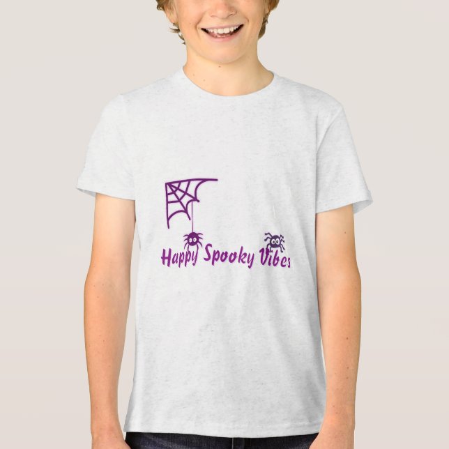 🕸️ Happy Spooky Spider Tri-Blend Shirt (Front)