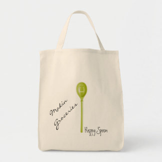 Happy Spoon Grocery Tote Bag