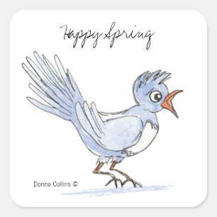 Happy Spring Bird Sticker