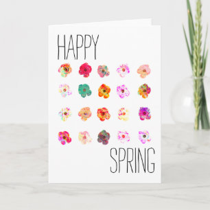 Happy Spring Bright Colourful Flowers Card