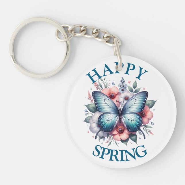 Happy Spring Butterfly-96282 Key Ring (Front)