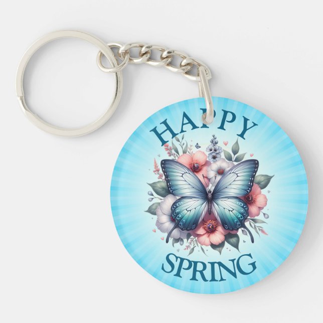 Happy Spring Butterfly-96282 Key Ring (Front)