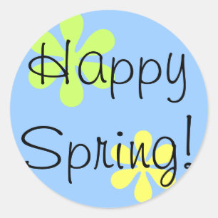 Happy Spring! Classic Round Sticker