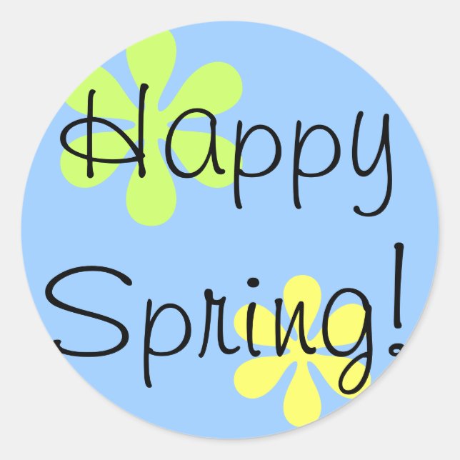 Happy Spring! Classic Round Sticker (Front)