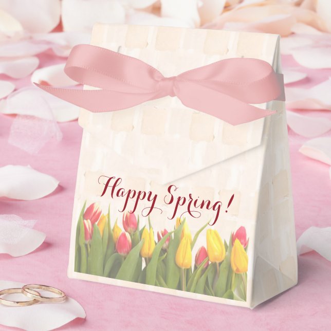 Happy Spring Colourful Tulips Favour Box (Wedding)
