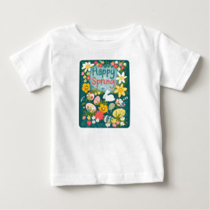 Happy Spring Easter egg hunt flower field T-Shirt