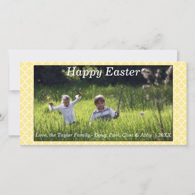 Happy Spring/Easter Photo Card Yellow (Front)