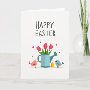 Happy Spring Flowers Bird Egg Card