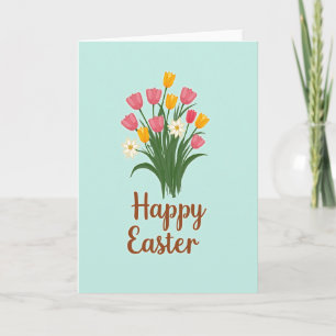 Happy Spring Flowers Easter Card