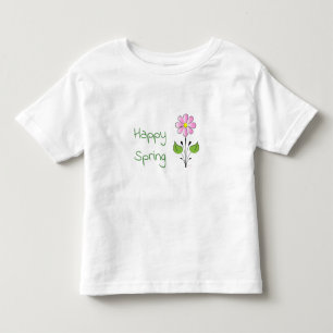 Happy Spring Green Type with Pink Flower Toddler T-Shirt