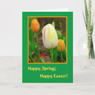Happy Spring; HappyEaster! SPRING TULIPS Holiday Card