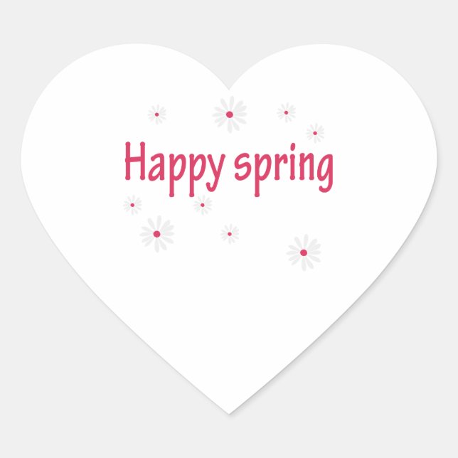 happy spring heart sticker (Front)