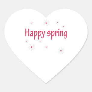 happy spring heart sticker