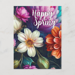 Happy Spring Mixed Flowers 4 Colours Template