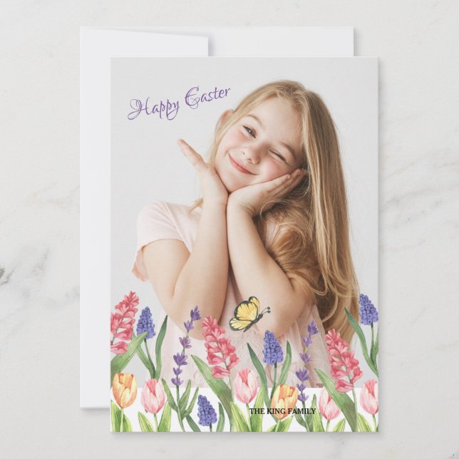Happy Spring Photo Easter Card (Front)