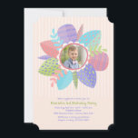 Happy Spring Photo Invitation<br><div class="desc">A unique birthday party starts with the invitation. This Easter theme design features abstract eggs and ferns which create a wreath with a photo window centre. Just add your favourite photo to make it yours. (FP) The card is easy to customise with your wording, font, font colour and choice of...</div>